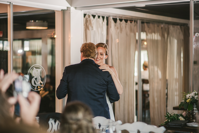 A July wedding reception at Blackwall Hitch restaurant in Annapolis, by Britney Clause Photography, wedding photographers in Maryland