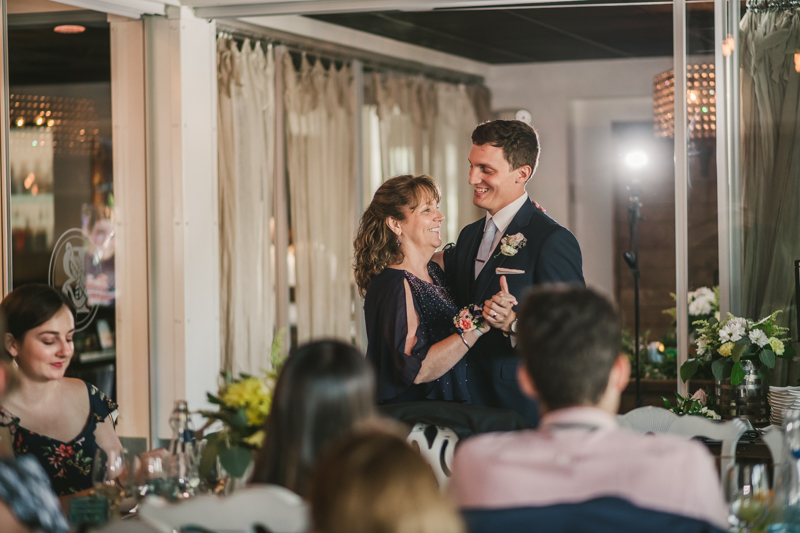 A July wedding reception at Blackwall Hitch restaurant in Annapolis, by Britney Clause Photography, wedding photographers in Maryland