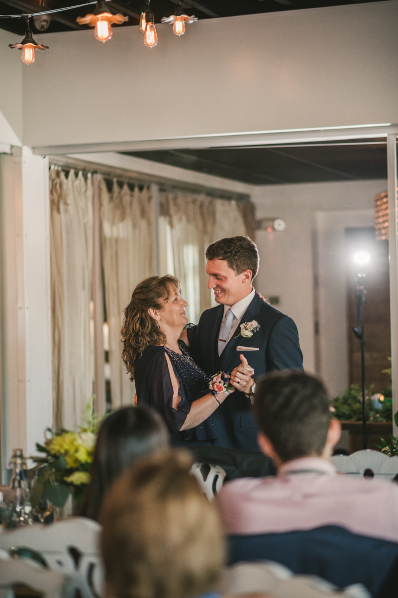 A July wedding reception at Blackwall Hitch restaurant in Annapolis, by Britney Clause Photography, wedding photographers in Maryland