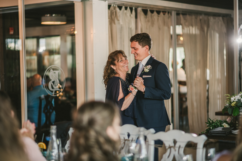 A July wedding reception at Blackwall Hitch restaurant in Annapolis, by Britney Clause Photography, wedding photographers in Maryland