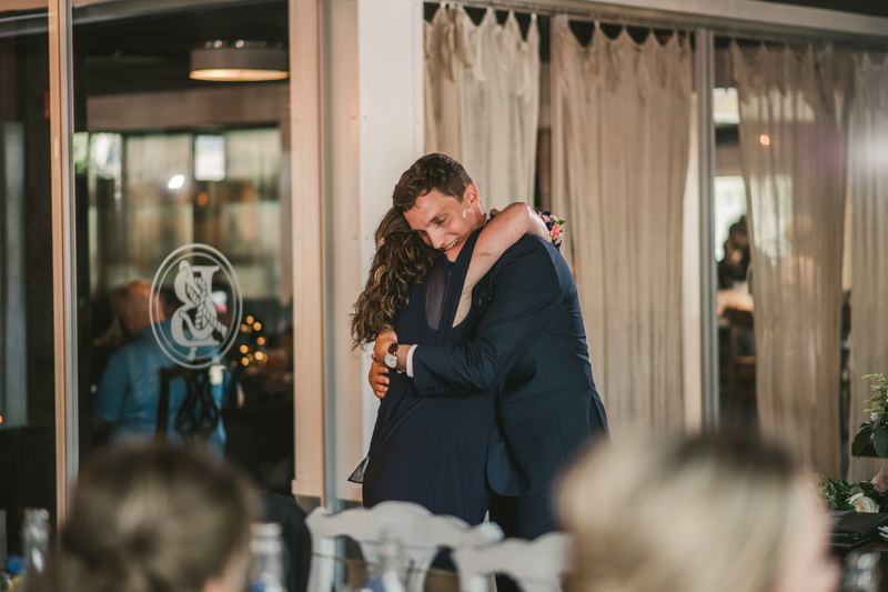 A July wedding reception at Blackwall Hitch restaurant in Annapolis, by Britney Clause Photography, wedding photographers in Maryland