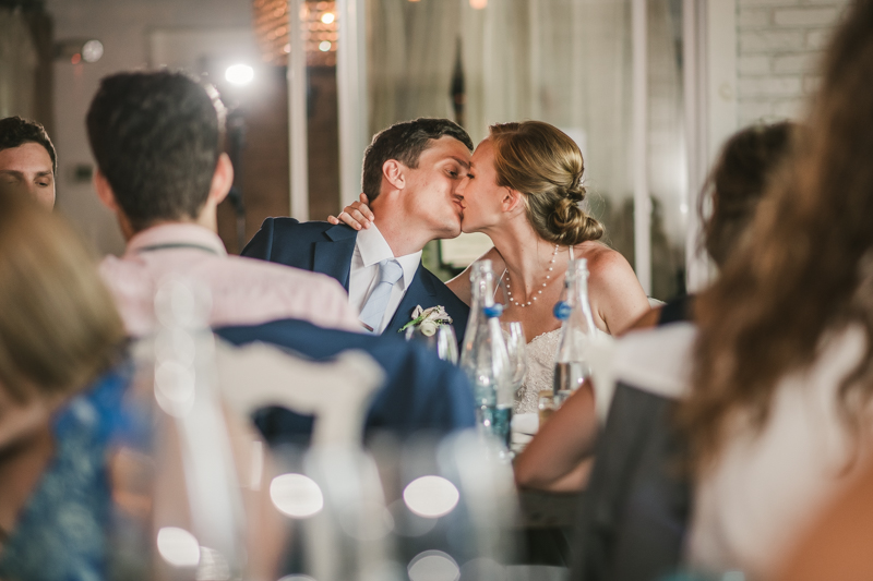 A July wedding reception at Blackwall Hitch restaurant in Annapolis, by Britney Clause Photography, wedding photographers in Maryland