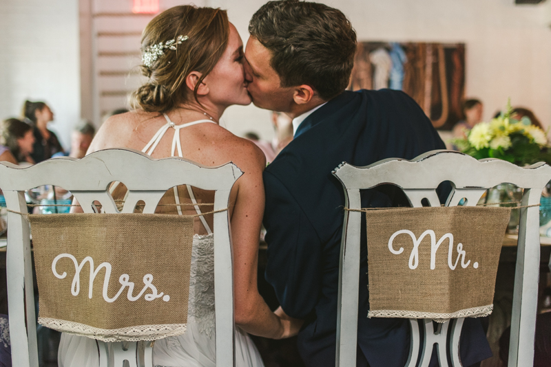 A July wedding reception at Blackwall Hitch restaurant in Annapolis, by Britney Clause Photography, wedding photographers in Maryland