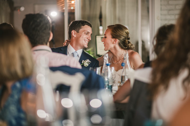 A July wedding reception at Blackwall Hitch restaurant in Annapolis, by Britney Clause Photography, wedding photographers in Maryland