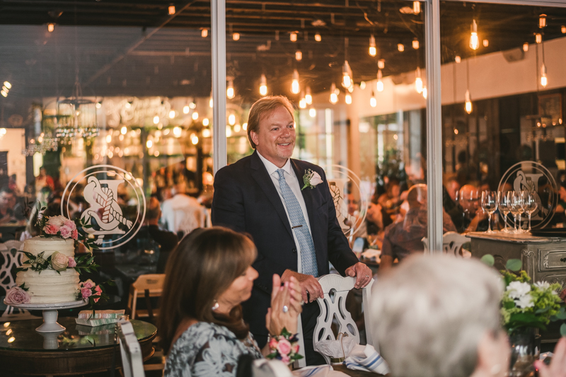 A July wedding reception at Blackwall Hitch restaurant in Annapolis, by Britney Clause Photography, wedding photographers in Maryland