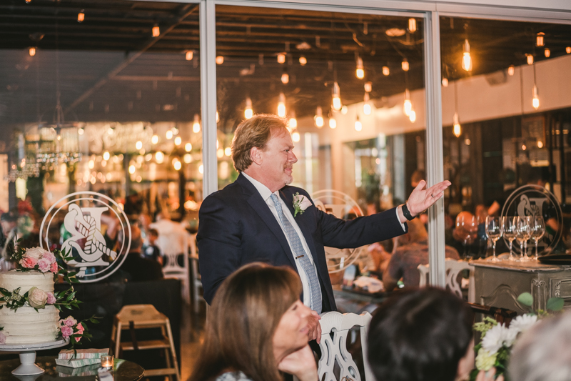 A July wedding reception at Blackwall Hitch restaurant in Annapolis, by Britney Clause Photography, wedding photographers in Maryland