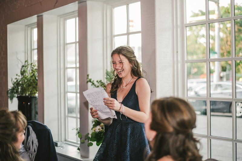 A July wedding reception at Blackwall Hitch restaurant in Annapolis, by Britney Clause Photography, wedding photographers in Maryland