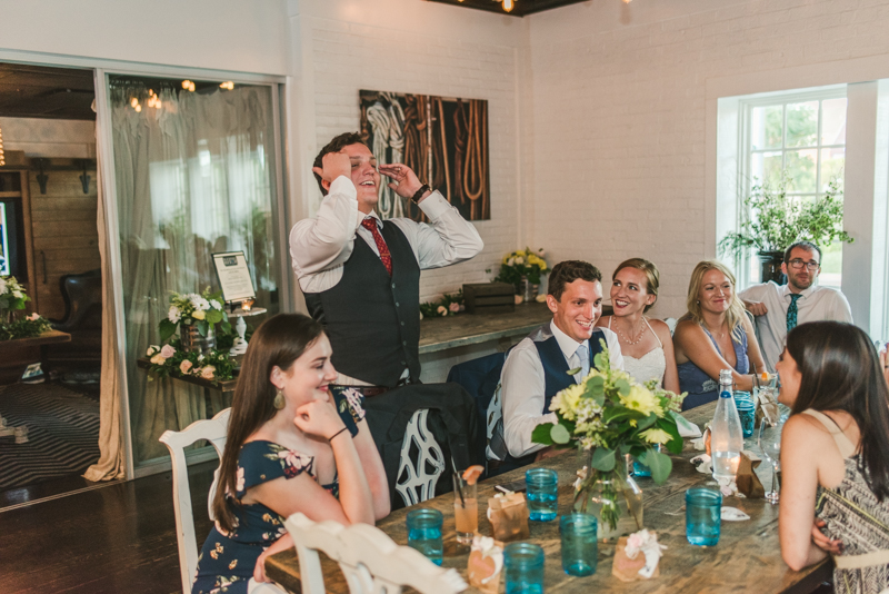 A July wedding reception at Blackwall Hitch restaurant in Annapolis, by Britney Clause Photography, wedding photographers in Maryland