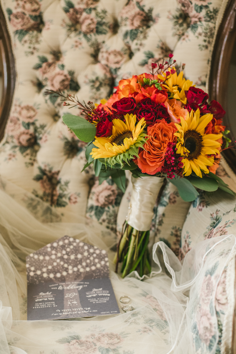 Gorgeous summer wedding flowers by Ory Custom Florals at Dulany's Overlook in Frederick Maryland by Britney Clause Photography, wedding photographers in Maryland