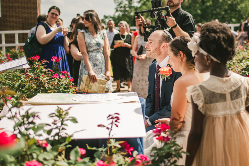 A gorgeous traditional Jewish summer wedding ceremony at Dulany's Overlook in Frederick Maryland by Britney Clause Photography, wedding photographers in Maryland. 