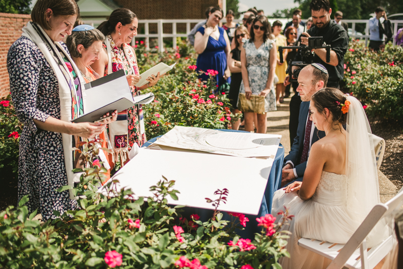 A gorgeous traditional Jewish summer wedding ceremony at Dulany's Overlook in Frederick Maryland by Britney Clause Photography, wedding photographers in Maryland. 