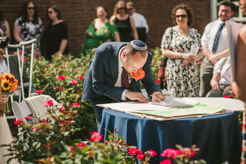 A gorgeous traditional Jewish summer wedding ceremony at Dulany's Overlook in Frederick Maryland by Britney Clause Photography, wedding photographers in Maryland. 