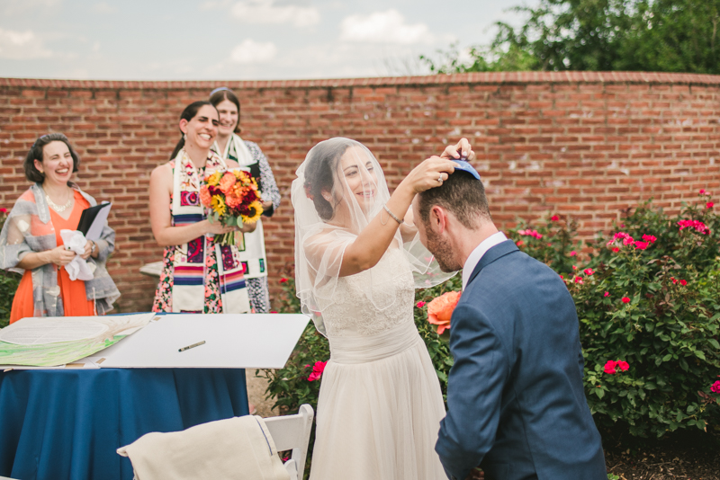 A gorgeous traditional Jewish summer wedding ceremony at Dulany's Overlook in Frederick Maryland by Britney Clause Photography, wedding photographers in Maryland. 