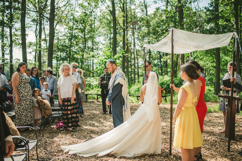 A gorgeous traditional Jewish summer wedding ceremony at Dulany's Overlook in Frederick Maryland by Britney Clause Photography, wedding photographers in Maryland.