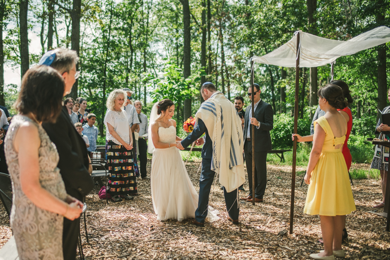 A gorgeous traditional Jewish summer wedding ceremony at Dulany's Overlook in Frederick Maryland by Britney Clause Photography, wedding photographers in Maryland.