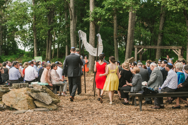 A gorgeous traditional Jewish summer wedding ceremony at Dulany's Overlook in Frederick Maryland by Britney Clause Photography, wedding photographers in Maryland. 