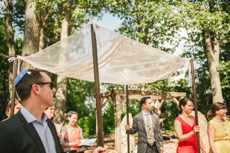 A gorgeous traditional Jewish summer wedding ceremony at Dulany's Overlook in Frederick Maryland by Britney Clause Photography, wedding photographers in Maryland. 