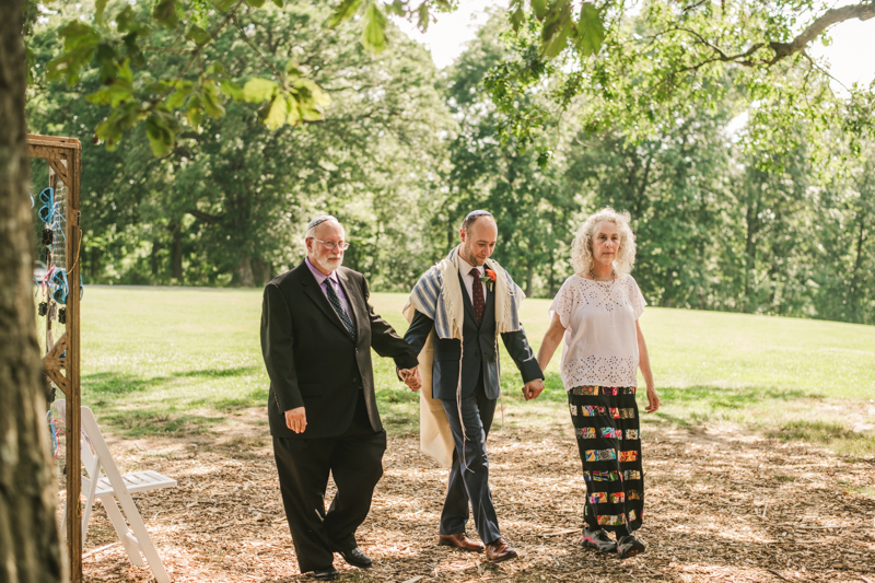 A gorgeous traditional Jewish summer wedding ceremony at Dulany's Overlook in Frederick Maryland by Britney Clause Photography, wedding photographers in Maryland. 