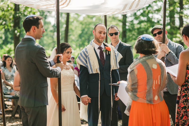 A gorgeous traditional Jewish summer wedding ceremony at Dulany's Overlook in Frederick Maryland by Britney Clause Photography, wedding photographers in Maryland. 