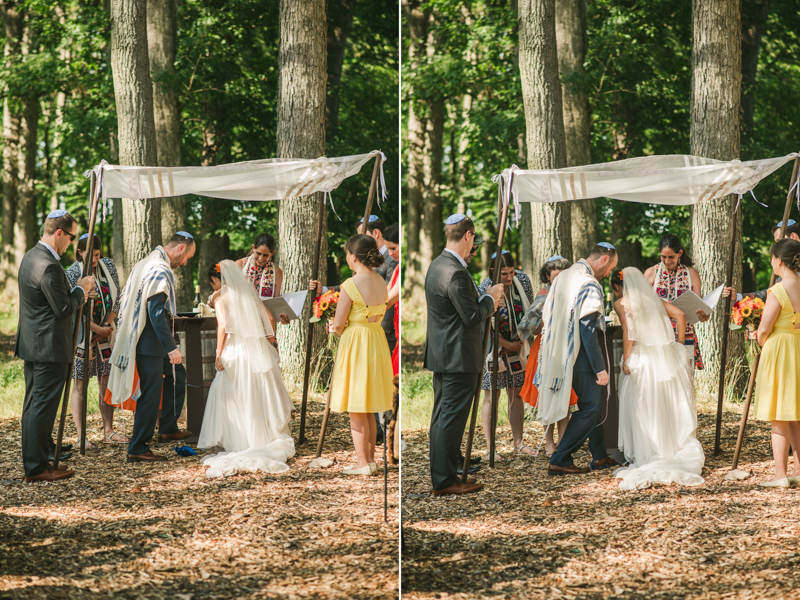 A gorgeous traditional Jewish summer wedding ceremony at Dulany's Overlook in Frederick Maryland by Britney Clause Photography, wedding photographers in Maryland. 