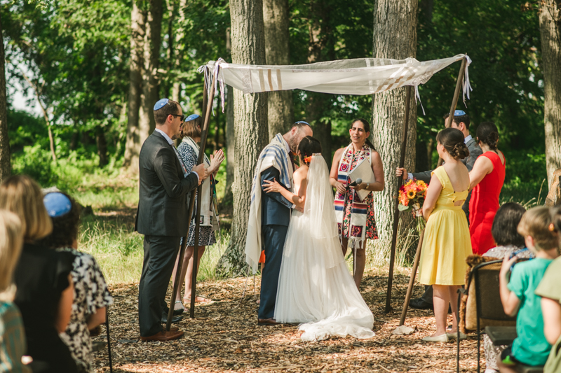 A gorgeous traditional Jewish summer wedding ceremony at Dulany's Overlook in Frederick Maryland by Britney Clause Photography, wedding photographers in Maryland. 