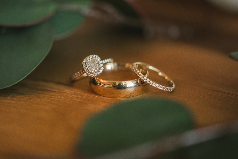 Gorgeous James Allen wedding ring set at Liriodendron Mansion in Bel Air, Maryland by Britney Clause Photography