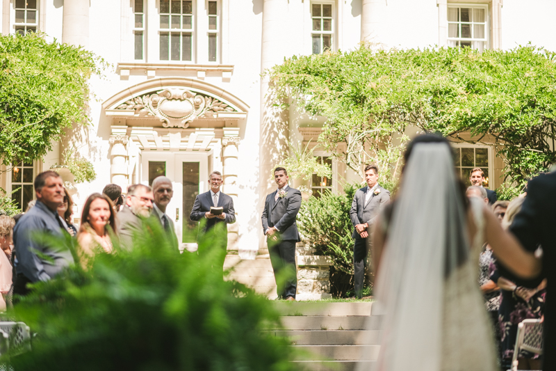 A gorgeous August wedding ceremony at Liriodendron Mansion in Bel Air, Maryland by Britney Clause Photography