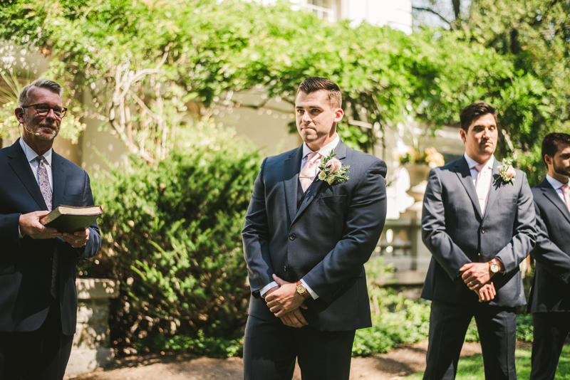 A gorgeous August wedding ceremony at Liriodendron Mansion in Bel Air, Maryland by Britney Clause Photography