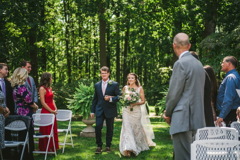 A gorgeous August wedding ceremony at Liriodendron Mansion in Bel Air, Maryland by Britney Clause Photography