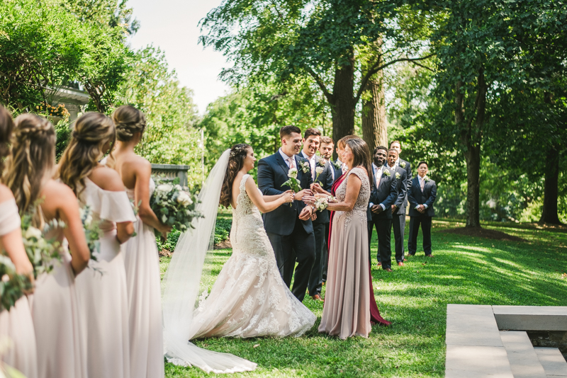 A gorgeous August wedding ceremony at Liriodendron Mansion in Bel Air, Maryland by Britney Clause Photography