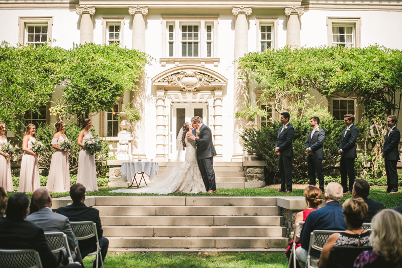 A gorgeous August wedding ceremony at Liriodendron Mansion in Bel Air, Maryland by Britney Clause Photography