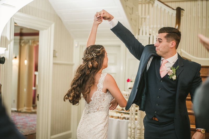 A gorgeous August wedding reception at Liriodendron Mansion in Bel Air, Maryland by Britney Clause Photography