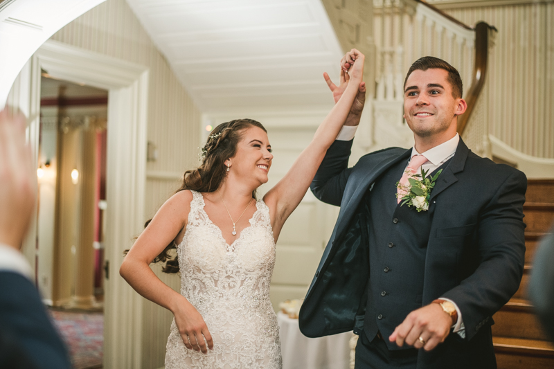 A gorgeous August wedding reception at Liriodendron Mansion in Bel Air, Maryland by Britney Clause Photography