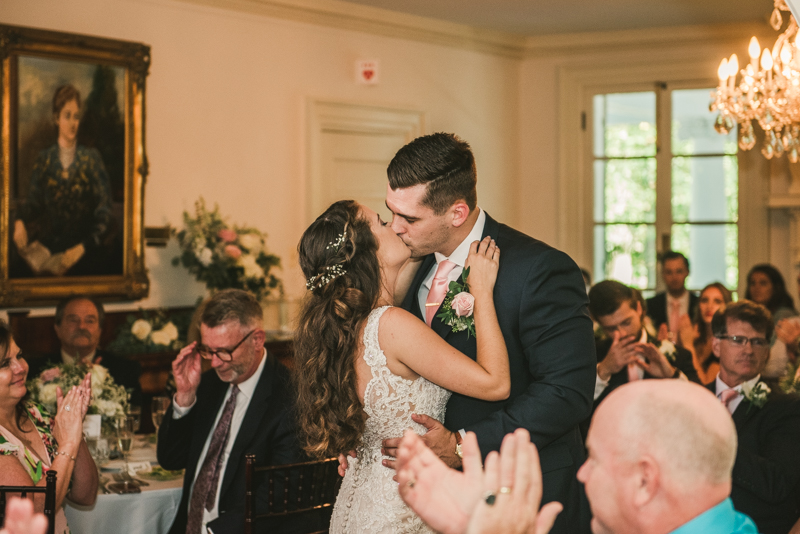 A gorgeous August wedding reception at Liriodendron Mansion in Bel Air, Maryland by Britney Clause Photography