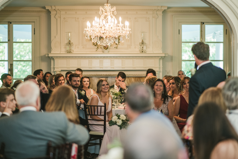 A gorgeous August wedding reception at Liriodendron Mansion in Bel Air, Maryland by Britney Clause Photography