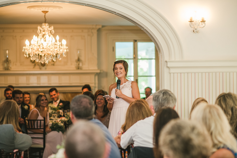 A gorgeous August wedding reception at Liriodendron Mansion in Bel Air, Maryland by Britney Clause Photography