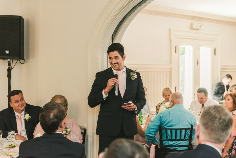 A gorgeous August wedding reception at Liriodendron Mansion in Bel Air, Maryland by Britney Clause Photography