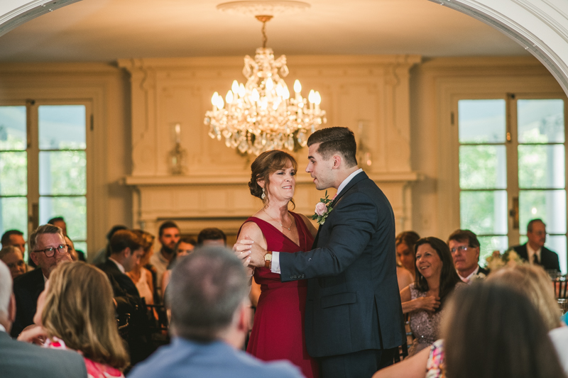 A gorgeous August wedding reception at Liriodendron Mansion in Bel Air, Maryland by Britney Clause Photography