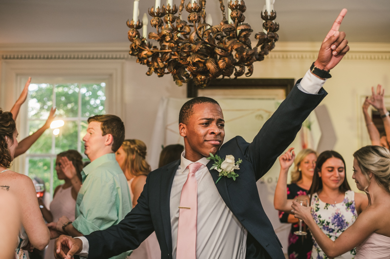 A gorgeous August wedding reception at Liriodendron Mansion in Bel Air, Maryland by Britney Clause Photography