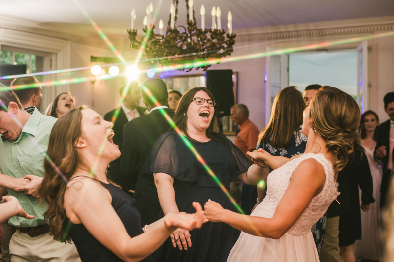 A gorgeous August wedding reception at Liriodendron Mansion in Bel Air, Maryland by Britney Clause Photography