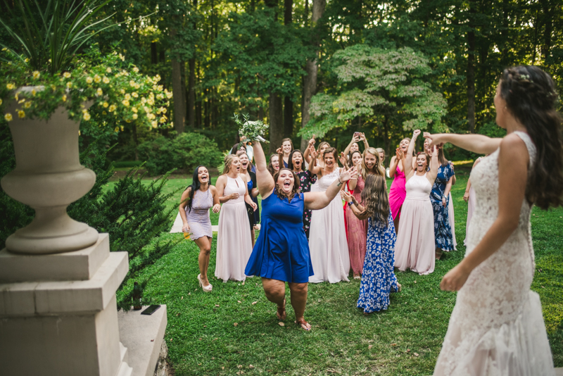 A gorgeous August wedding reception at Liriodendron Mansion in Bel Air, Maryland by Britney Clause Photography