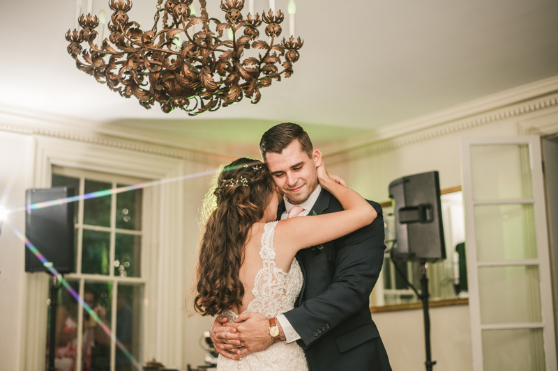 A gorgeous August wedding reception at Liriodendron Mansion in Bel Air, Maryland by Britney Clause Photography