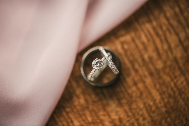 Beautiful wedding ring set at Main Street Ballroom in Ellicott City by Britney Clause Photography