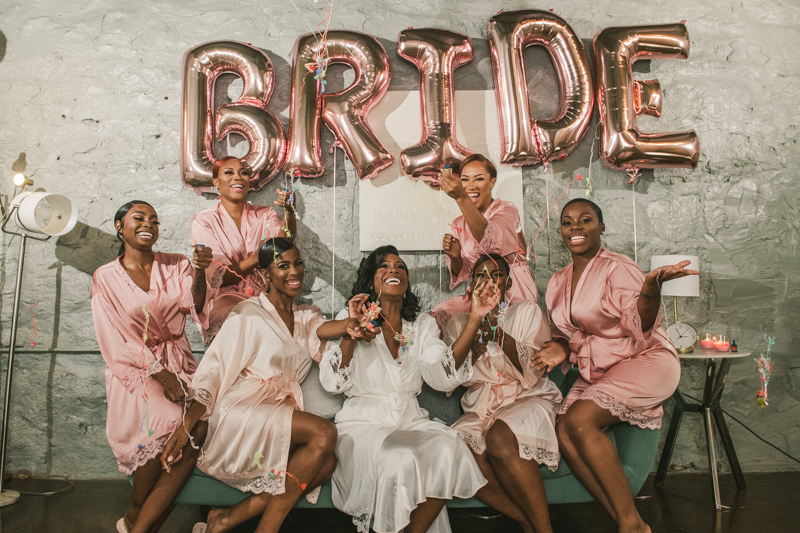 Beautiful bride in the Main Street Ballroom bridal suite in Ellicott City by Britney Clause Photography