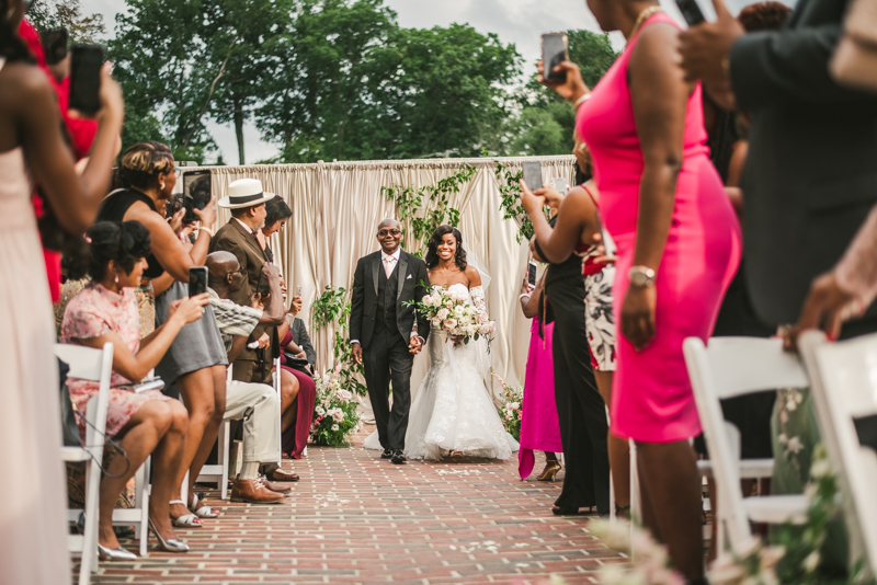 Beautiful wedding ceremony at Main Street Ballroom in Ellicott City by Britney Clause Photography