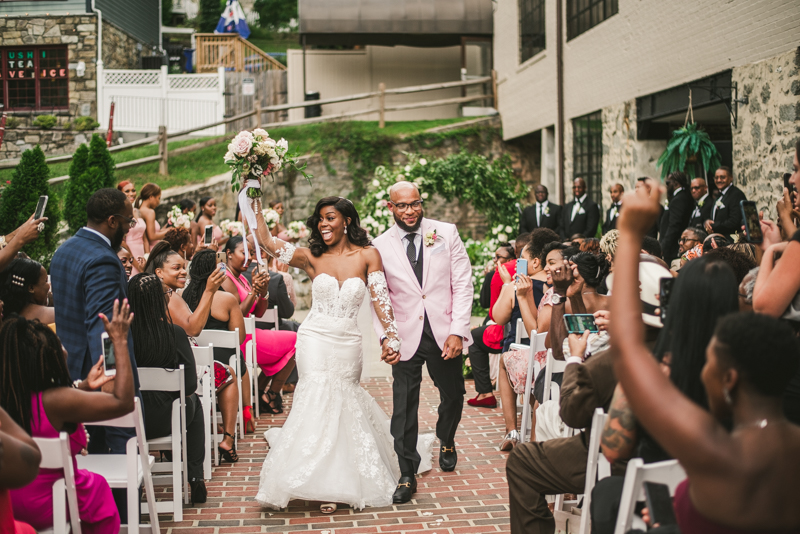 Beautiful wedding ceremony at Main Street Ballroom in Ellicott City by Britney Clause Photography