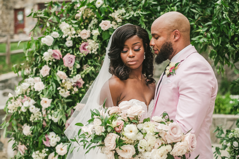 Beautiful wedding just married portraits at Main Street Ballroom in Ellicott City by Britney Clause Photography