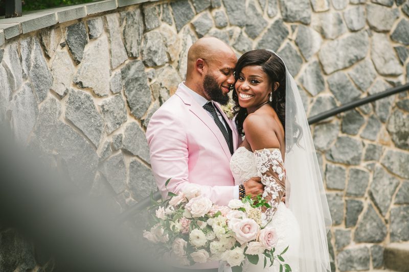 Beautiful wedding just married portraits at Main Street Ballroom in Ellicott City by Britney Clause Photography