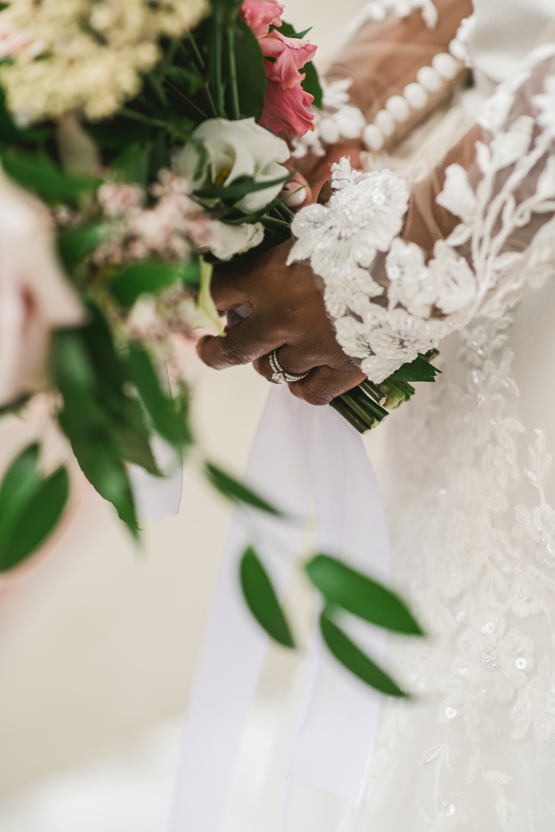 Beautiful wedding bridal portrait at Main Street Ballroom in Ellicott City by Britney Clause Photography