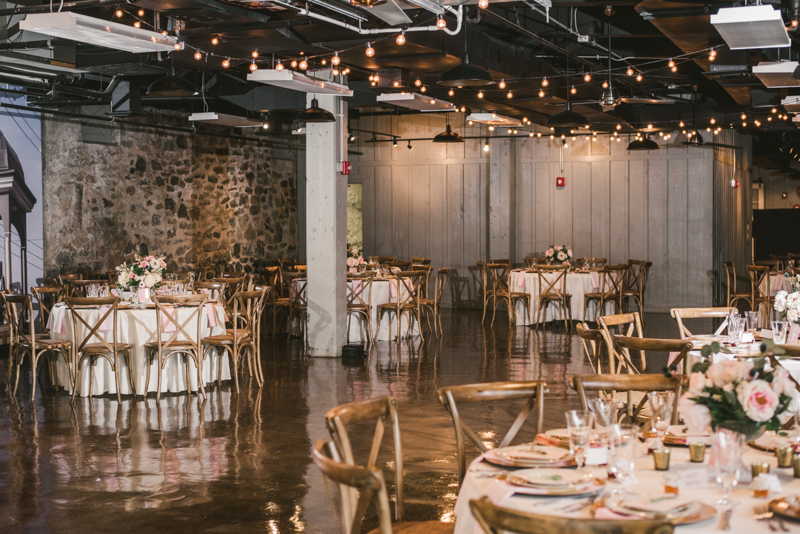 Beautiful wedding reception details at Main Street Ballroom in Ellicott City by Britney Clause Photography